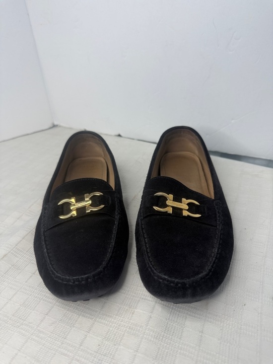Salvatore Ferragamo Shoes - Salvatore Ferragamo Black Suede Gancini Loafers